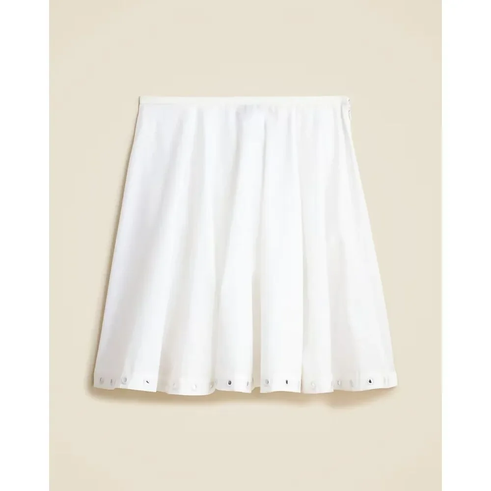 J. Crew Circle Skirt w Mirror Embellishments White SZ XLG Coastal Nautical NWT